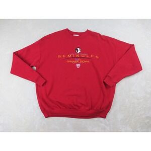 VINTAGE Florida State Seminoles Sweater Mens Large Red FSU Orange Bowl Football*